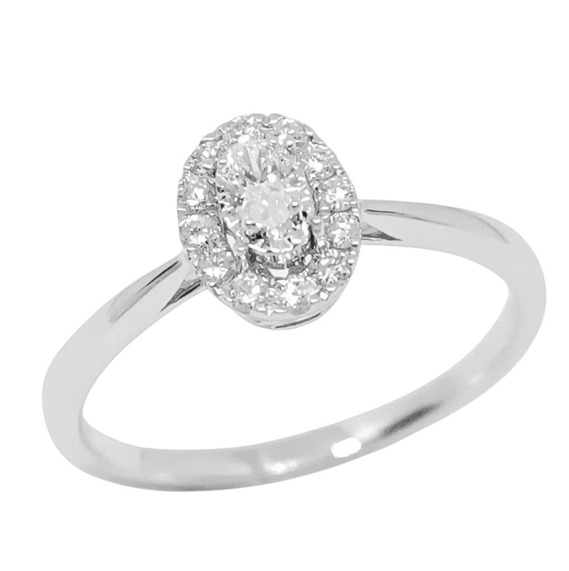 Anillo Oval con Diamantes Naturales