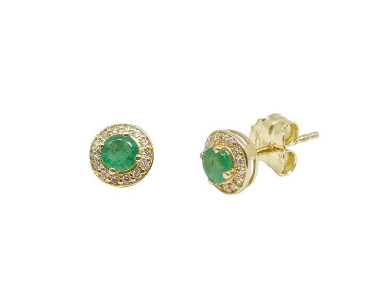 Aretes de Esmeralda con Diamante
