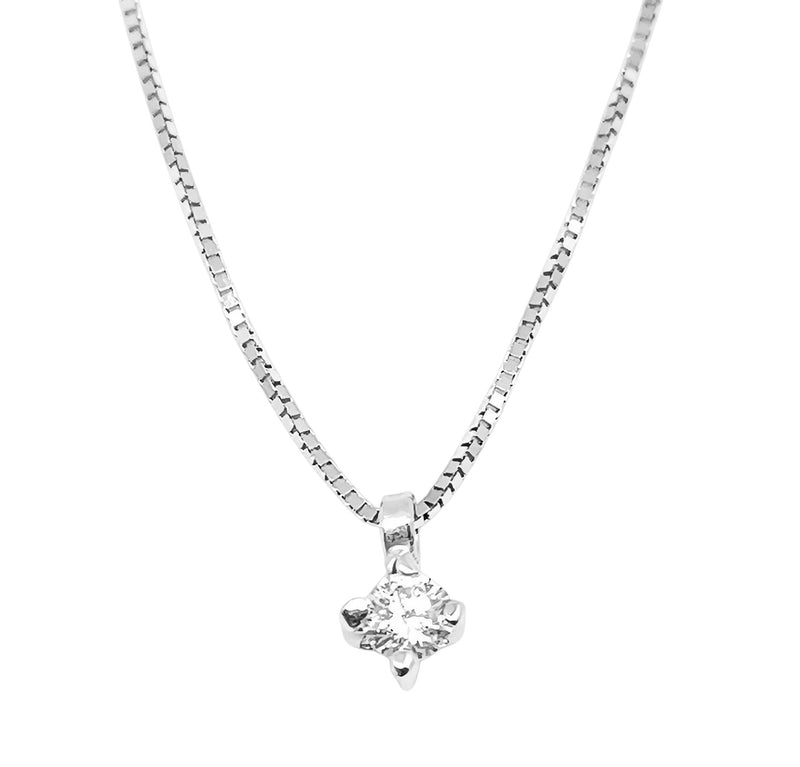 Gargantilla Oro Blanco con Diamante