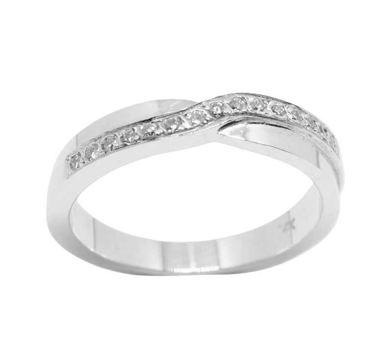 Argolla Oro Blanco con Diamantes