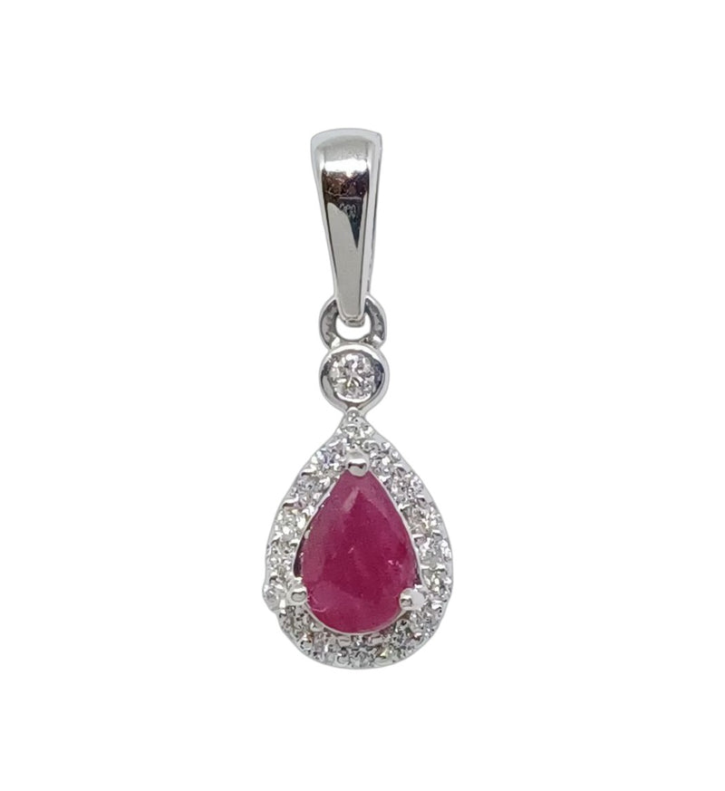 Dije Gota Rubí y Diamantes