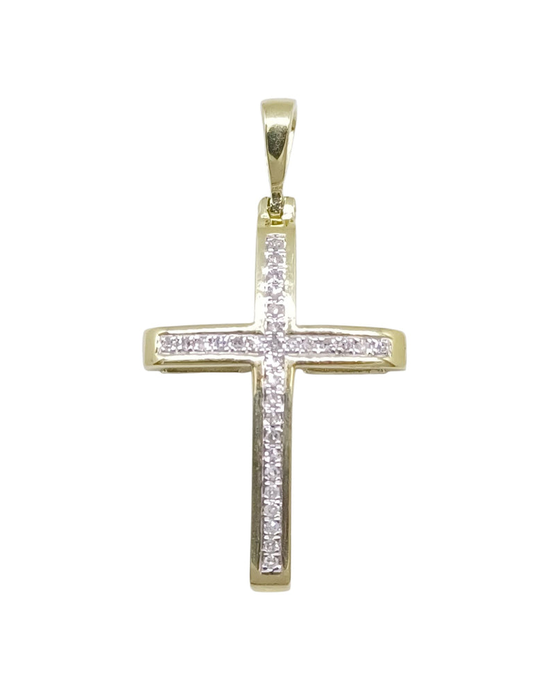 Cruz con Brillante Oro 14k
