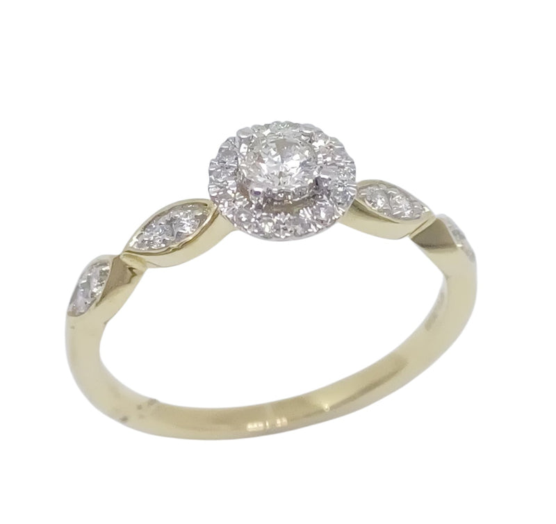 Anillo Doble Halo con Brillantes