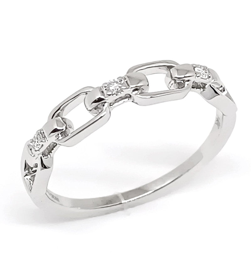 Anillo Oro Blanco con Diamantes