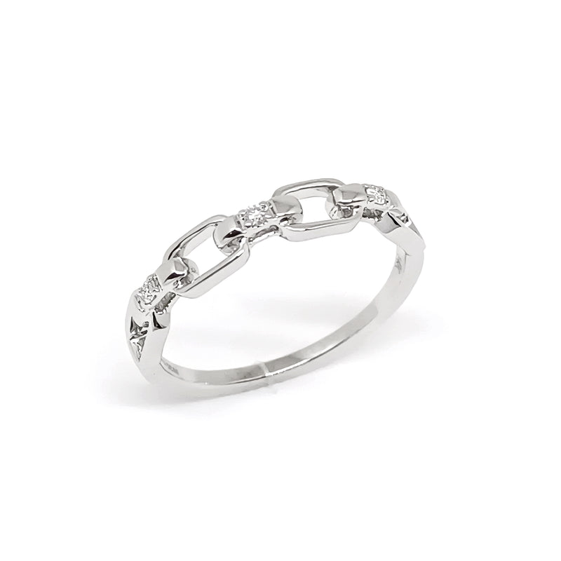 Anillo Oro Blanco con Diamantes