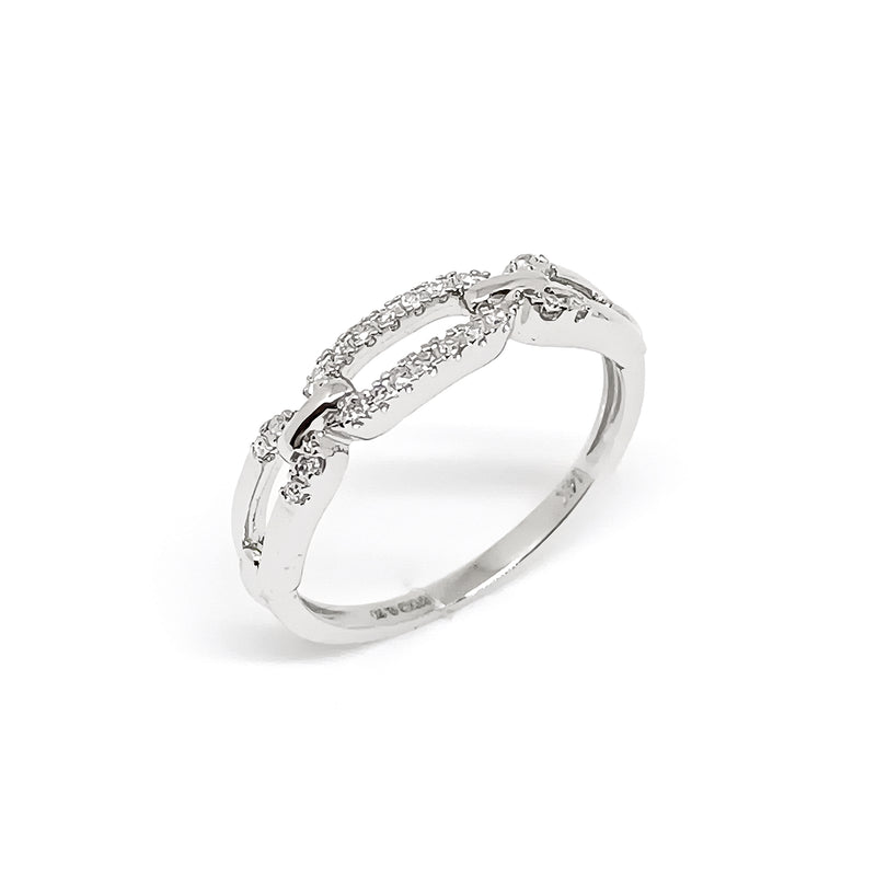 Anillo Oro Blanco con Diamantes