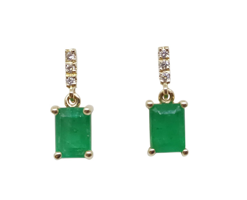 Aretes de Esmeralda y Diamante