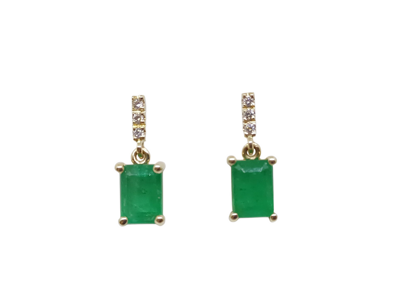 Aretes de Esmeralda y Diamante