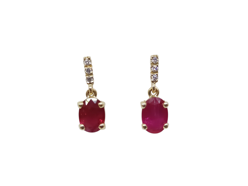 Aretes de Rubí y Diamante