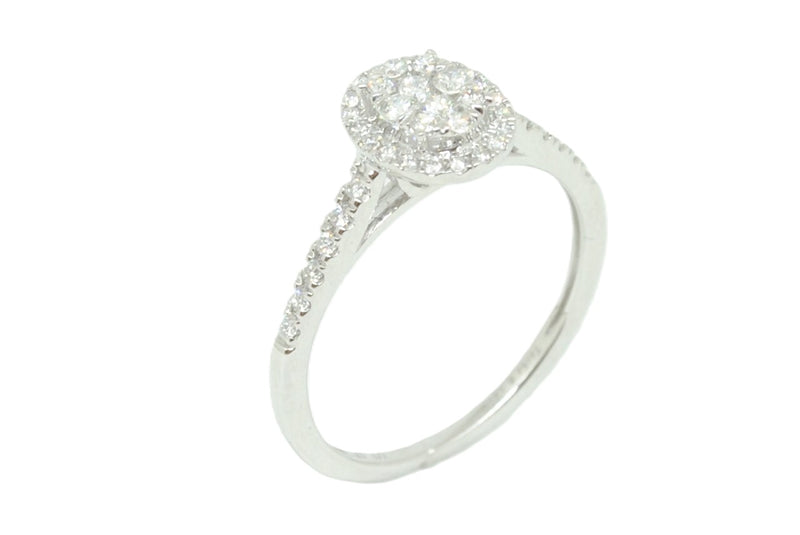 Anillo Oro Blanco con Diamantes Naturales