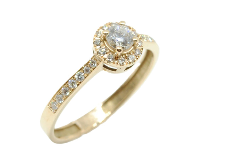 Anillo de Compromiso con Halo y Laterales