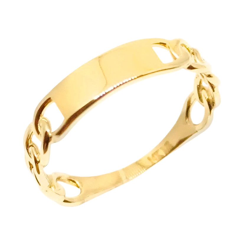 Anillo Eslabon Cadena con Placa