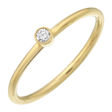 Anillo de Oro amarillo con Diamante